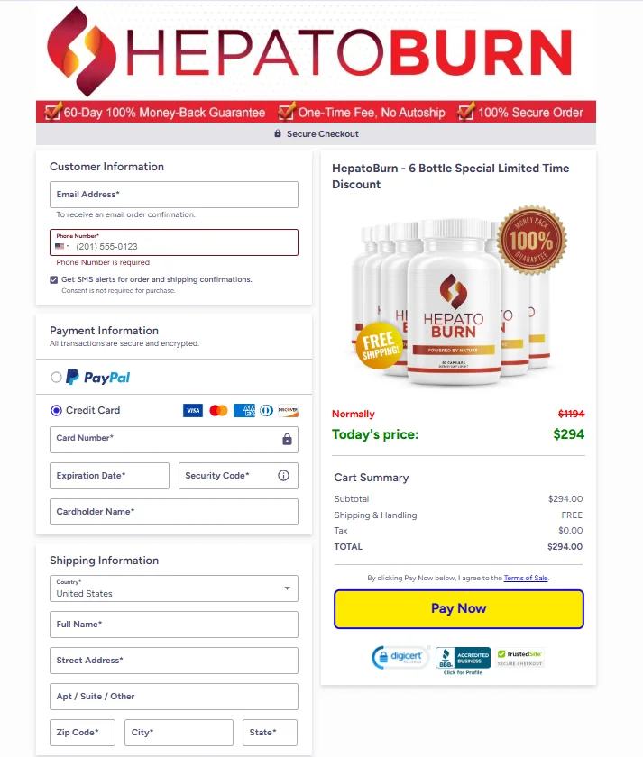 HepatoBurn Secured Order Page